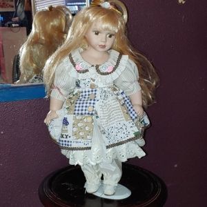 ASHLEY BELLE PORCELAIN DOLL WITH STAND
